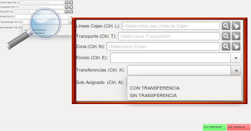 filtrar transferencias